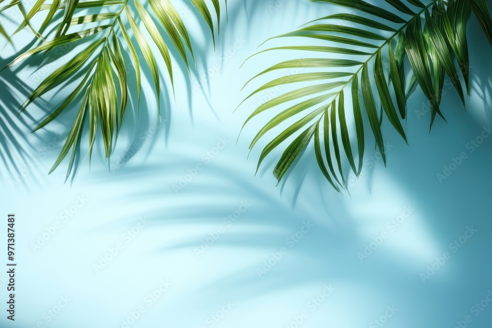 Aufkleber abstract palm shadow background for product presentation in spring summer.