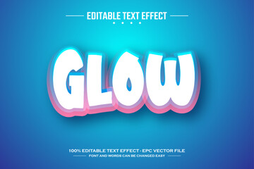 Glow 3D editable text effect template