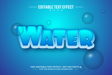 Water 3D editable text effect template