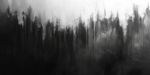 Abstract black and white art with vertical lines.