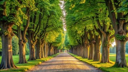 Obraz premium Restored historical alleys of horse chestnut trees in baroque landscape setting