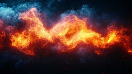 Abstract firey background. Fire on dark background