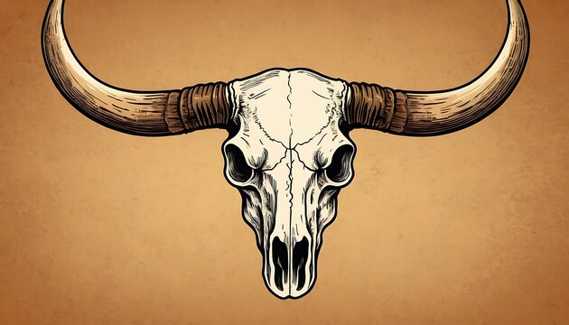 A buffalo skull head is isolated on a transparent background,Simple Organic Beef icon Two Steer Heads isolated on white,Cow skull,illustration, vector, animal body part, bull - animal,86