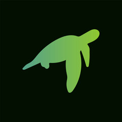 green turtle logo vector with simple style