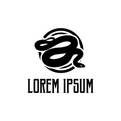 Snake silhouette vector logo template