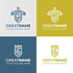 Letters GH and HG Legal Defense Logo, Perfect for Law Firms and Attorneys