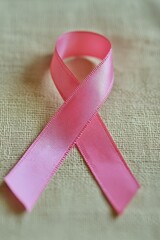 A pink ribbon symbolizing awareness and support for various causes.