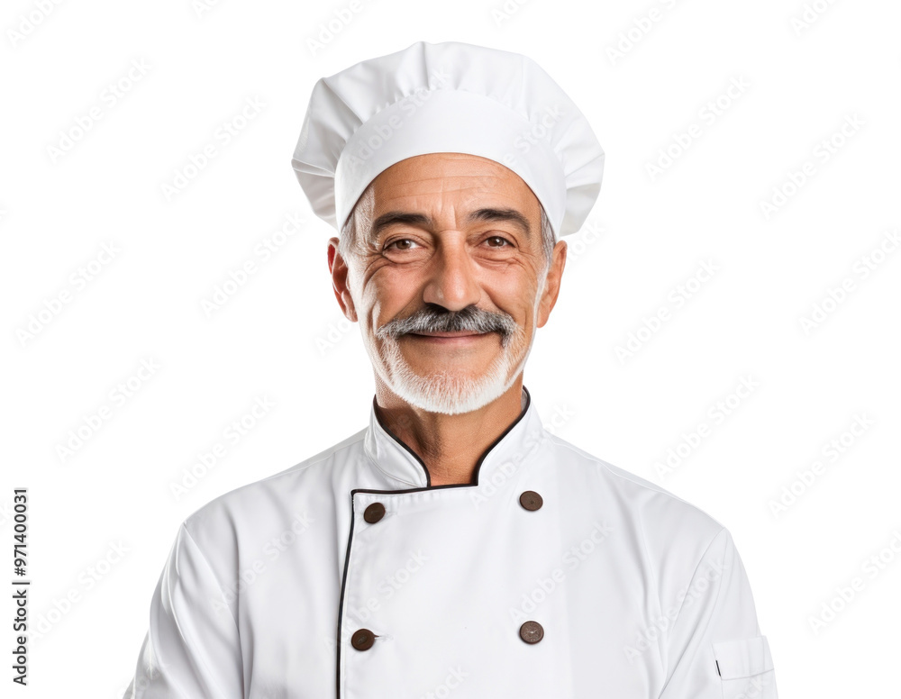 Poster PNG An Italian chef smiling adult white background protection.