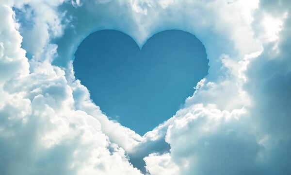 A heart-shaped cloud in the sky