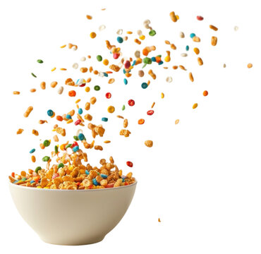 PNG Colorful cereal bowl splash