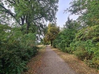 Fototapeta premium Spaziergang durch eine Parkanlage in Berlin Grünau (Treptow/Köpenick)