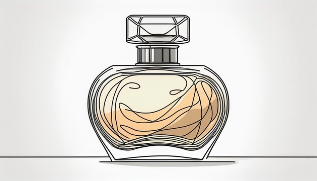 perfume bottle line art, beige, elegant clip art preview