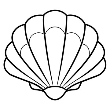recommend clip art: seashell outline coloring book page line art drawing