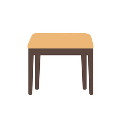 Brown chair vector flat illustration, wooden chair clip art, isolated on white background