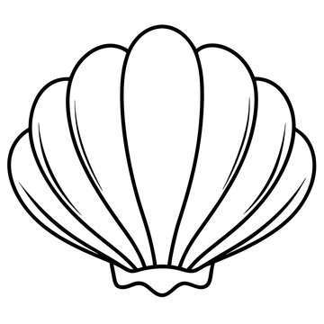 recommend clip art: seashell outline coloring book page line art drawing