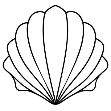 recommend clip art: seashell outline coloring book page line art drawing