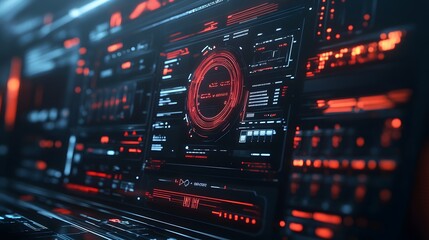 Obraz premium Futuristic HUD components seamlessly integrated on a smooth muted background