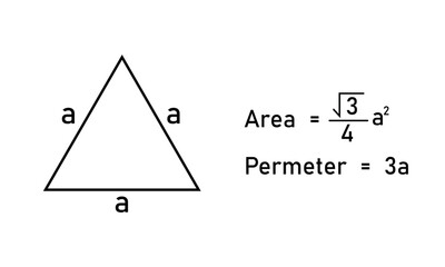 Equilateral triangle in mathematics. Up arrow triangle line vector icon.
