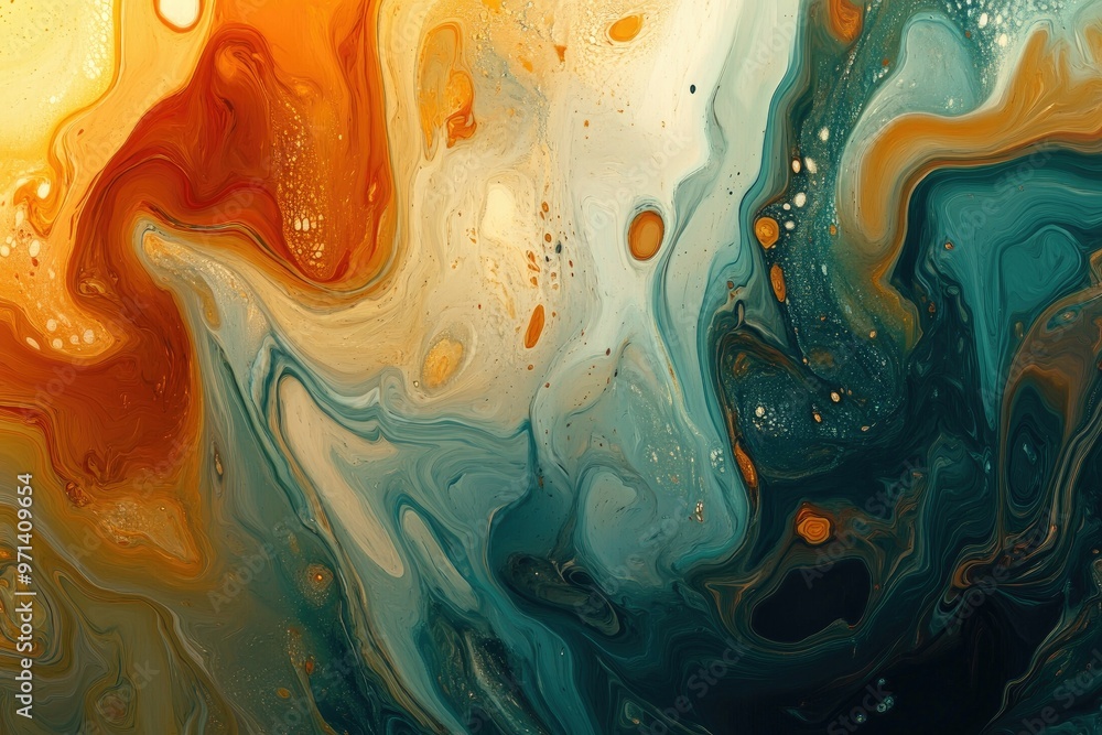 Poster an abstract swirl of vibrant colors blending together in a fluid artistic pattern.