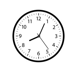 Wall clock. Simple wall clock. Classic design wall clock. Analog clock. time icon. Vector illustration