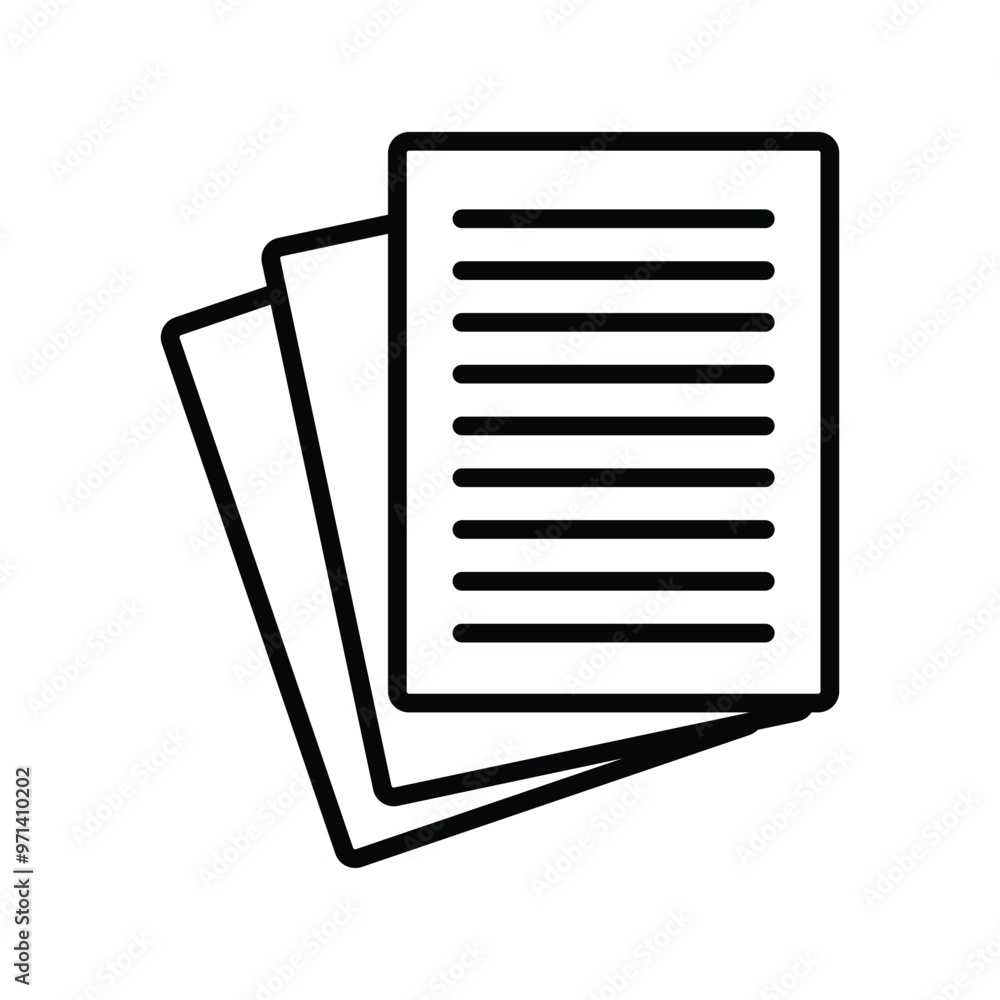 Aufkleber stack of paper icon. isolated on white background. simple and editable paper icons. modern icon vect