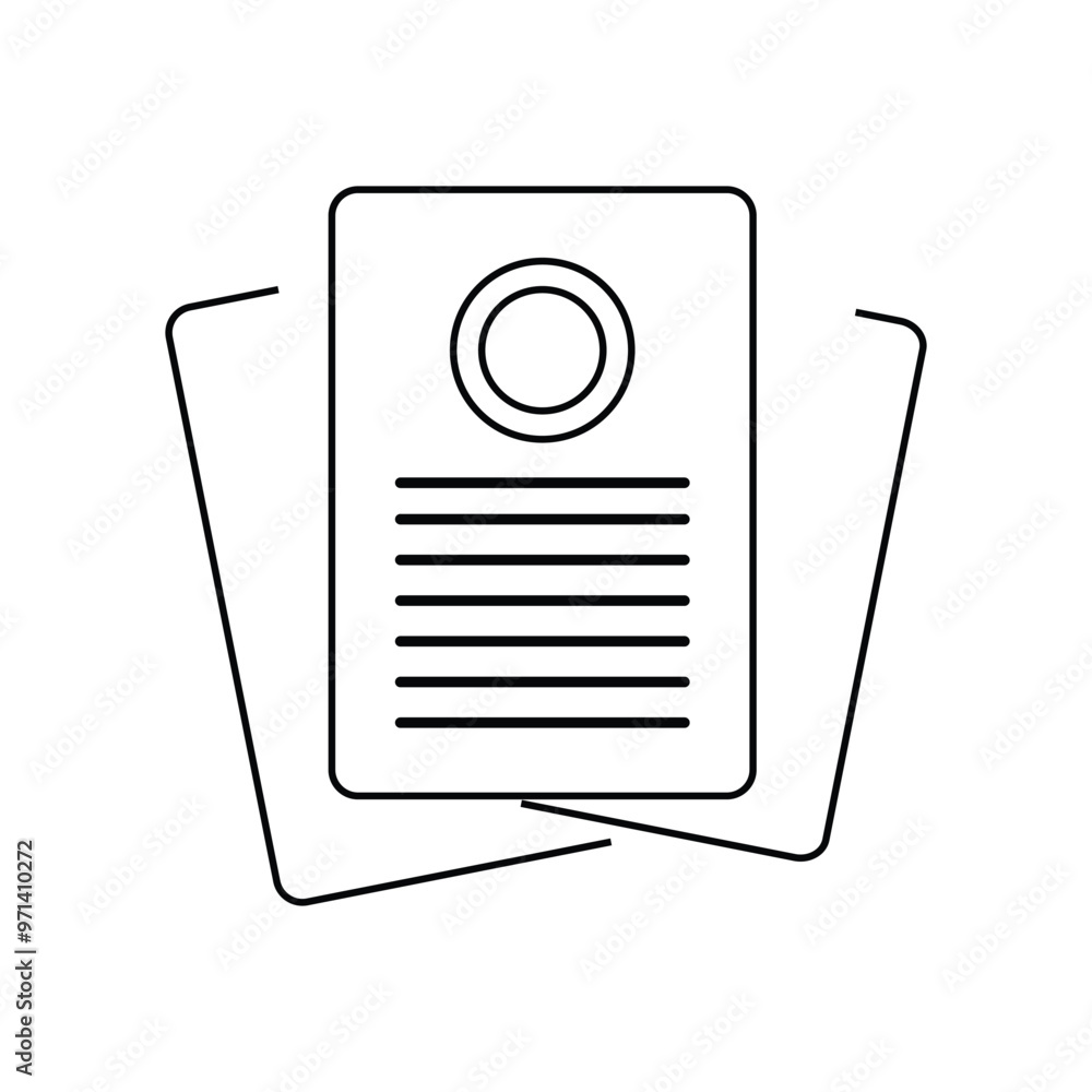 Aufkleber paper data icon outline vector. business document. paper icon design, document icon vector. vector i
