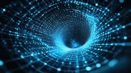 Abstract Blue Vortex Tunnel