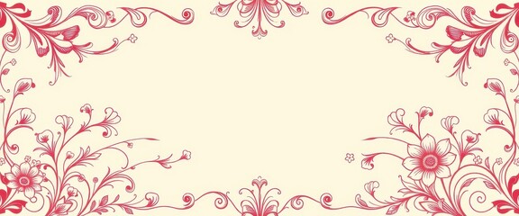 Ornate Floral Border with a Creamy Background