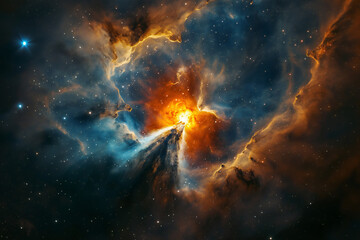 Fototapeta premium Colorful space galaxy cloud nebula. Stary night cosmos. Universe science astronomy. Supernova