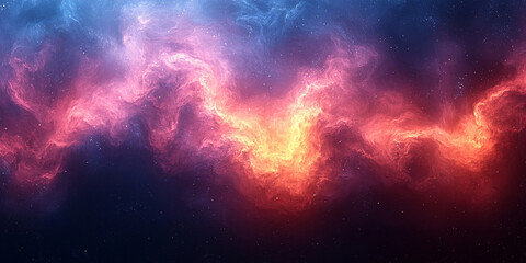 Fototapeta premium Abstract cosmic nebula with swirling pink and blue clouds.