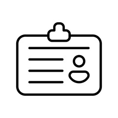 Professional Identity Card Icon - Personal Identification Badge Graphic for Secure Access Control, User Verification, Employee ID, Membership Card, Vector Illustration, Office Security
