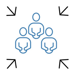 meeting point concept line icon. Simple element illustration. meeting point concept outline symbol design.