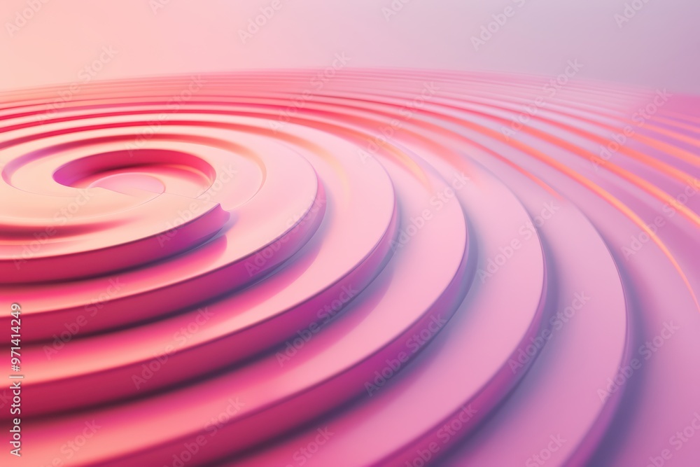 Poster abstract swirl design with soft pink tones and smooth curves, creating a calming and modern aestheti