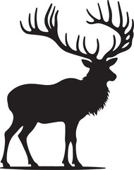 elk silhouette design vector art illustration