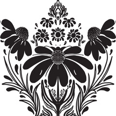 Adobe Illustrator Artwork. Hand Drawn Flowers.