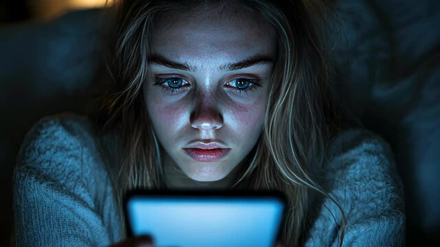 Victim harassment receiving threatening messages on their phone, feeling trapped and isolated as they navigate through a hurtful words
