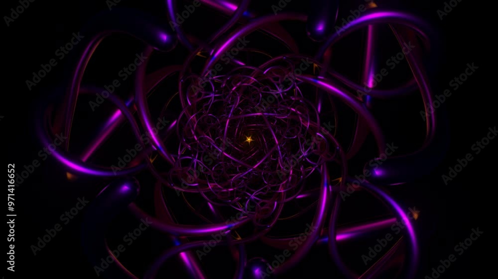 Poster flashing strobe lights create a futuristic look in a colorful, abstract vj loop.