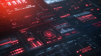 Obraz premium Modern HUD elements arranged on a smooth muted background