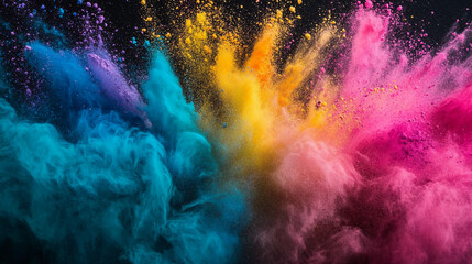 Fototapeta premium Bursts of color powder