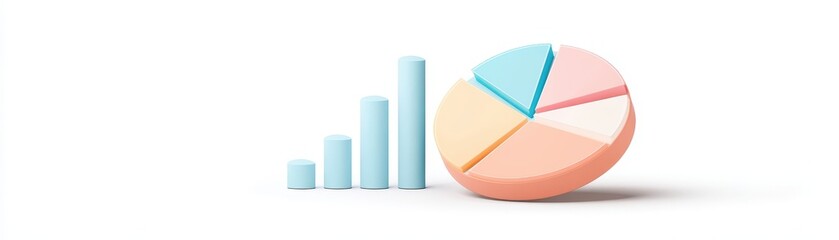 Obraz premium Business plan presentation with a pie chart and revenue projections, company growth plan