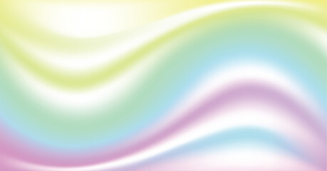 White background with pastel yellow, green, blue, and purple wavy lines
