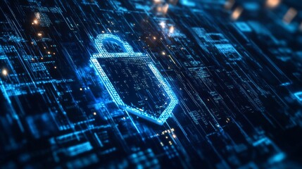 Digital Security Concept with Lock Icon