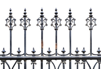 Iron fence railing gate.