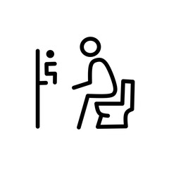 Toilet line icon set. WC outline sign. Man, woman, bathing symbol
