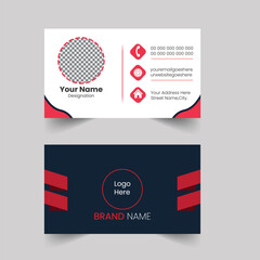 Corporate blue white red Present Design Elegant Modern Recent Creative Luaury Fleshpot Personal visiting company logo Clean Futuristic Double-sided Professional waved Set Business Card Print Template