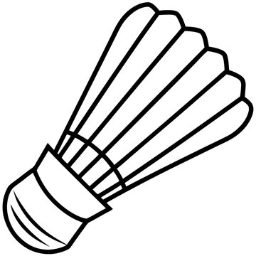 recommend clip art: shuttlecock outline coloring book page line art drawing