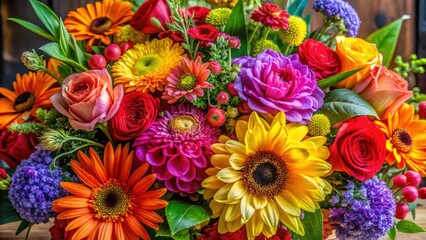 Vibrant and colorful flower arrangement showcasing the beauty of nature's palette