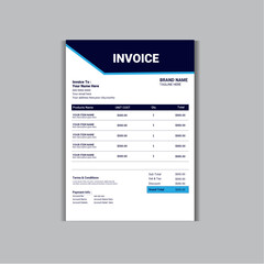 Minimal Corporate Business Invoice design template, vector illustration bill form price invoice, Creative invoice template vector,clean invoice template vector design,Invoice bill design template,Bill