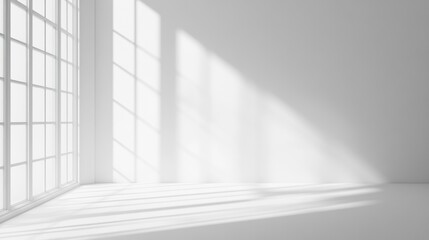 Fototapeta premium Minimal Light Gray Background. Soft Shadows for Product Presentation