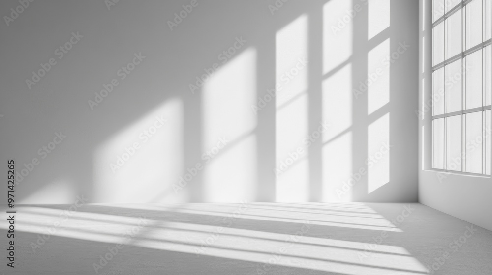 Poster minimal light gray background. soft shadows for product presentation